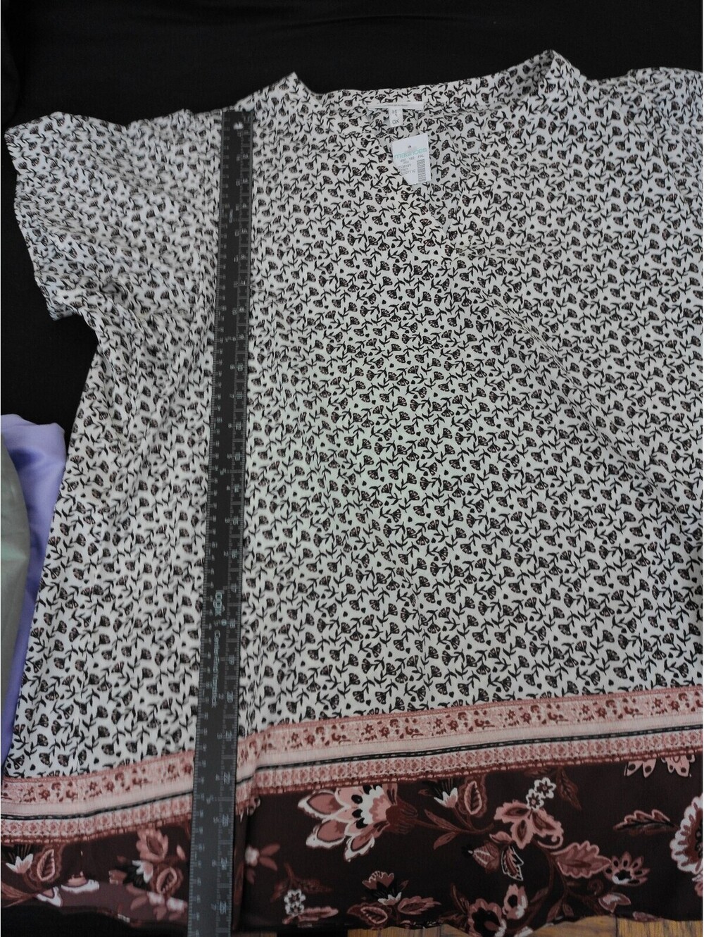 NWT Maurices Blouse Womens 0X Multicolor Floral Print Flutter Sleeve Top - Picture 5 of 6